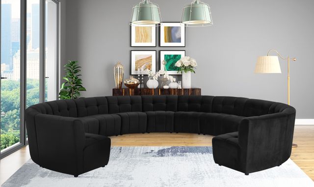 Meridian Furniture Limitless 13-Piece Black Velvet Modular Sectional-3