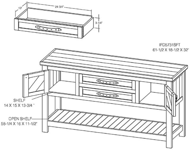 International Furniture Direct Dutton Brown Sofa Table-2
