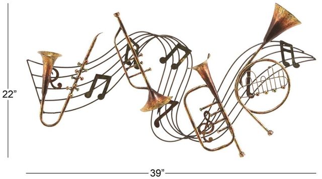 Deco Marche Brown Musical Notes Wall Decor-2