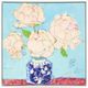 Stylecraft Vase of Peonies Agua Coral Wall Art-0