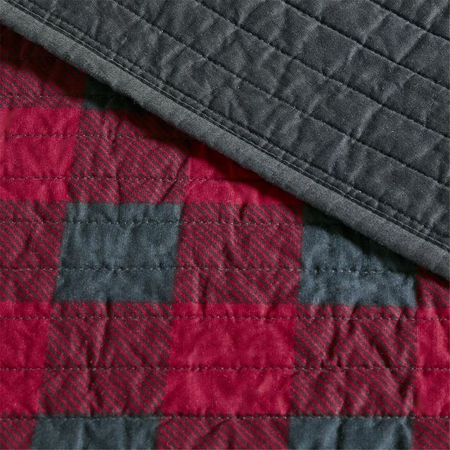 Olliix by Woolrich Red King/California King Buffalo Check Oversized Quilt Mini Set-2
