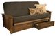 Kodiak Furniture Washington Linen Charcoal/Rustic Walnut Full Storage Futon with Mattress-0