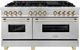 ZLINE Autograph Edition 60" Stainless Steel Pro Style Dual Fuel Range with Polished Gold Accents-0