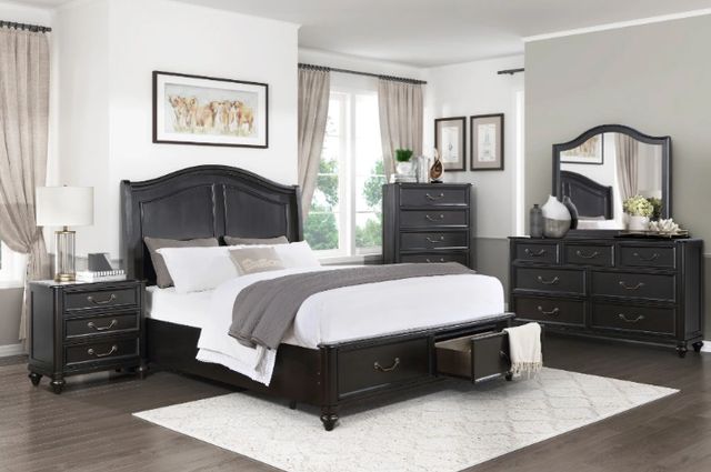 Homelegance® Herman Charcoal Brown Eastern King Platform Bed-1
