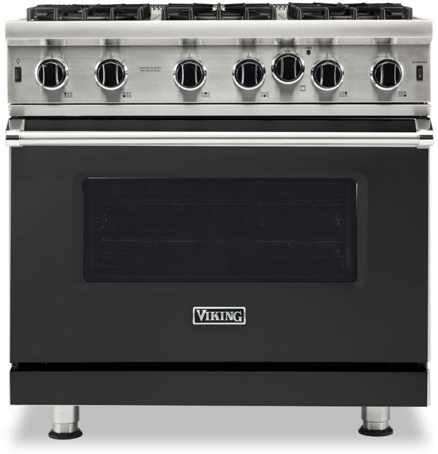 Viking® 5 Series 36" Cast Black Pro Style Natural Gas Range