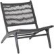 Moe's Home Collection Palma Black Teak Outdoor Lounge Chair with Black Wicker Back and Seat-0