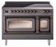 Ilve® Nostalgie II Noblesse 48'' Graphite Matte Pro Style Induction Range with Burnished Trim-0