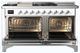 Ilve® Majestic III 60" White Pro Style Dual Fuel Natural Gas Range with French Top and Chrome Trim-1