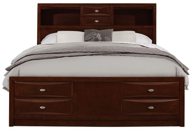 Global Furniture USA Linda Merlot Queen Panel Storage Bed-1