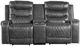 Homelegance® Putnam Gray Power Double Reclining Console Loveseat-2