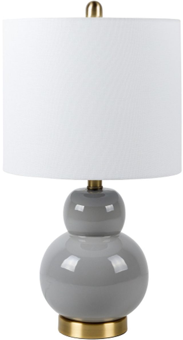 Surya Limestone Gray Glazed/White Lamp-0