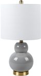 Surya Limestone Gray Glazed/White Lamp-0