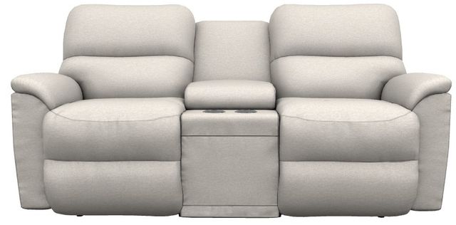 La-Z-Boy® Brooks Oyster Power Reclining Loveseat with Console and Headrest-1
