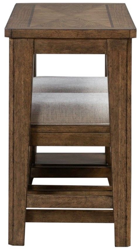Liberty Furniture Carolina Park 3-Piece Amber Brown Console Table and Stool Set-3