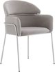 Armen Living Portia 2-Piece Brushed Stainless Steel/Gray Dining Arm Chair Set-0