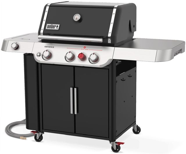 Weber® Genesis 62" Black NG Freestanding Grill with Side Burner-1