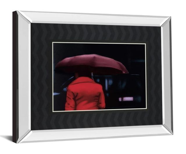Classy Art Lady in Red by Visa, X Mirrored Frame Wall Art-1