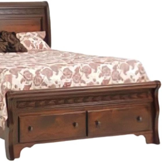 Urban Collections by Yutzy Woodworking New Generations Rustic Cherry California King Sleigh Bed Low Footboard-1