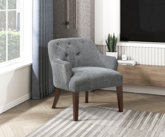 Homelegance® Rebecca Charcoal/Espresso Accent Chair-1