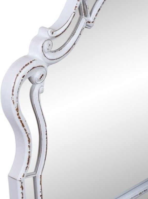 Liberty Furniture Magnolia Manor Antique White Scalloped Mirror-3