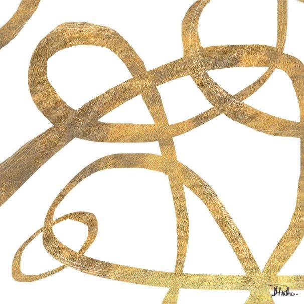 Classy Art Golden Swirls Square II by Patricia Pinto Wall Art-0