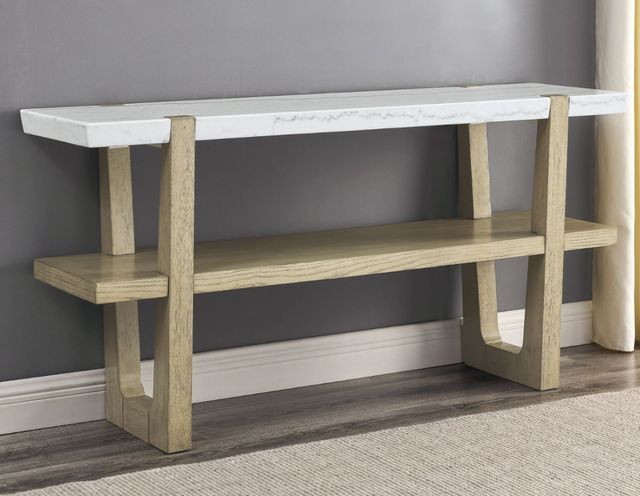 Steve Silver Co. Perth White Sofa Table with Sand Base-1