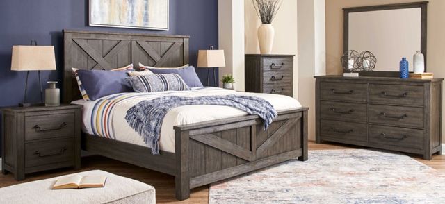 American Wholesale Furniture Denver Dark Brown Queen Panel Bed-1