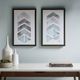 Olliix by Urban Habitat Blue/Grey Set of 2 This and That Way Framed Gel Coat Canvas-1