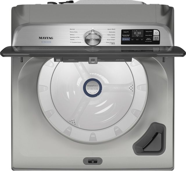 Maytag® Pet Pro 5.3 Cu. Ft. Classic Silver Impeller Top Load Washer-1