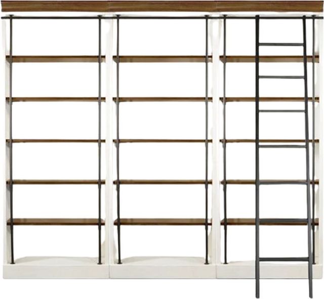 Sunny Designs™ Pasadena Buckskin/Marble White Bookcase with Ladder-1
