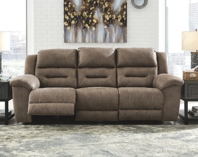 Signature Design by Ashley® Stoneland Fossil Reclining Sofa-3