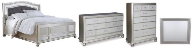 Signature Design by Ashley® Coralayne 4-Piece Silver King Panel Bed-0
