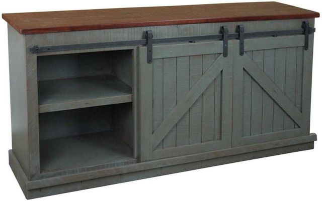 American Heartland Manufacturing Rustic Two-Tone 68" 2-Sliding Door Quaint TV Stand-2