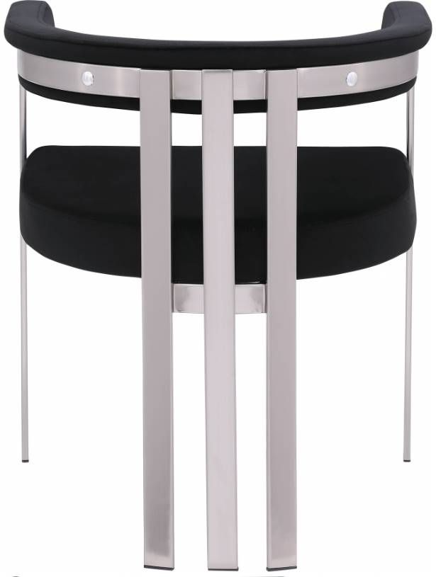 Meridian Furniture Marcello Black/Brushed Chrome Velvet Dining Chair-2