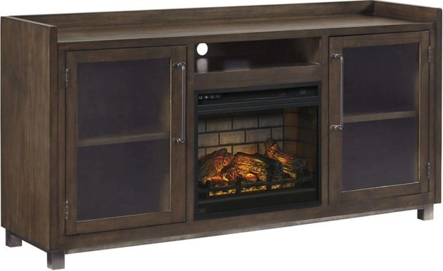 Signature Design by Ashley® Starmore Brown 70" TV Stand with Electric Infrared Fireplace Insert-0