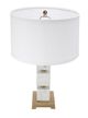 A & B Home Gold/White Marble Cube Table Lamp-1