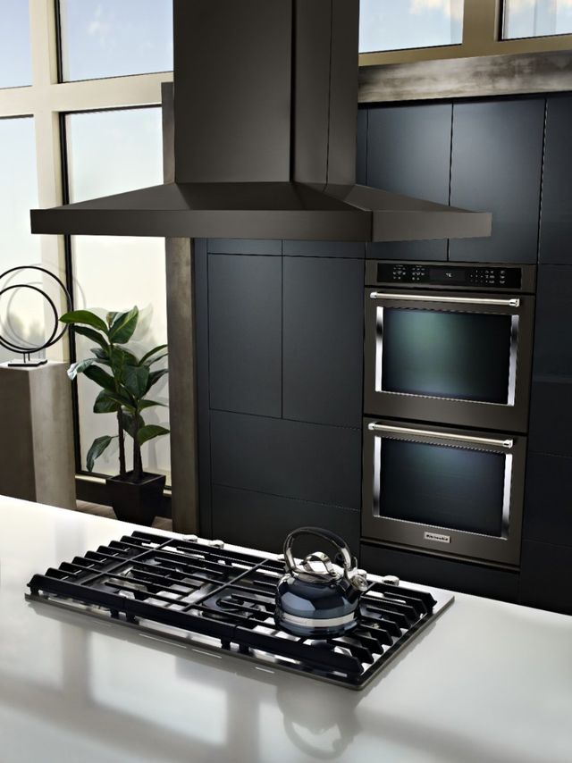 KitchenAid® 30" Black Stainless Steel with PrintShield™ Finish Electric Built In Double Oven-2