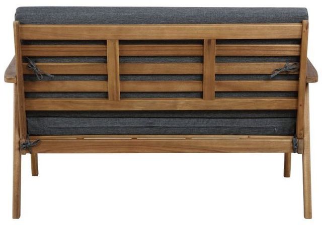 Linon Cosgrove 4-Piece Gray Fabric/Wooden Outdoor Patio Chat Set-4