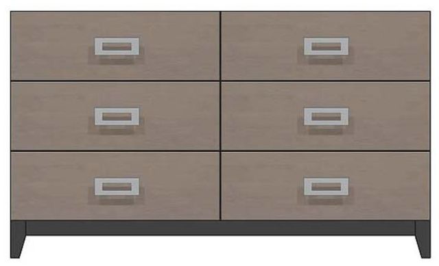 Country View Woodworking Customizable American Modern 56" 6-Drawer Wood Legs Dresser-0