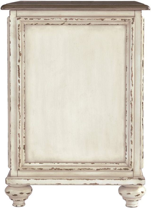 Signature Design by Ashley® Realyn Brown Cabinet Door Chairside End Table with Antique White Base-2
