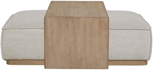 Bernards Trilogy Gray Ottoman with Tray Table-1
