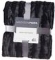 Olliix by Madison Park Duke Black 50x60" Polyester Solid Stripe Plaited Brushed Long Fur Knitted Throw-0