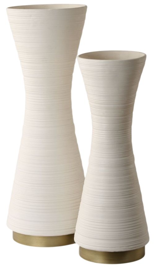 Uttermost® Ridgeline 2-Piece White Vases Set-0