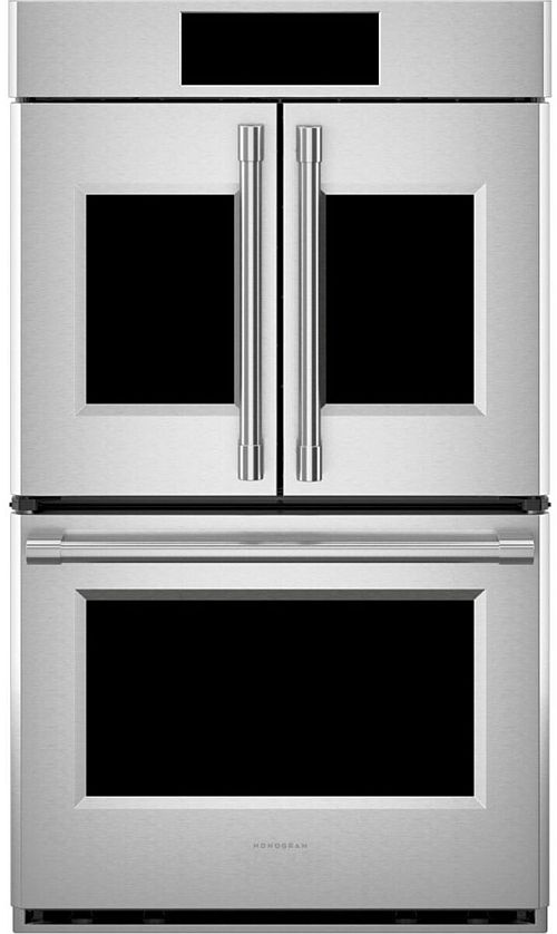 Monogram® Statement 30" Stainless Steel Double Electric Wall Oven with French Doors-0