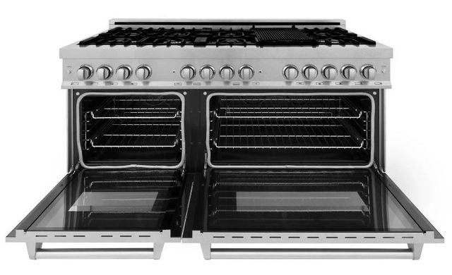 ZLINE 60" Satin Stainless Steel Pro Style Dual Fuel Range-1
