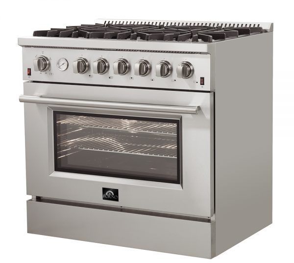 FORNO® Alta Qualita 36" Stainless Steel Freestanding Natural Gas Range-2