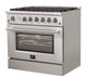 FORNO® Alta Qualita 36" Stainless Steel Freestanding Natural Gas Range-2