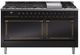 Ilve® Nostalgie II Noblesse 60'' Glossy Black Pro Style Dual Fuel Range with Burnished Trim-0