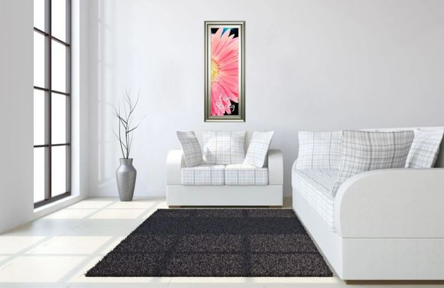 Classy Art Pink Live Strong Daisy by Susan Bryant Framed Print Wall Art-2