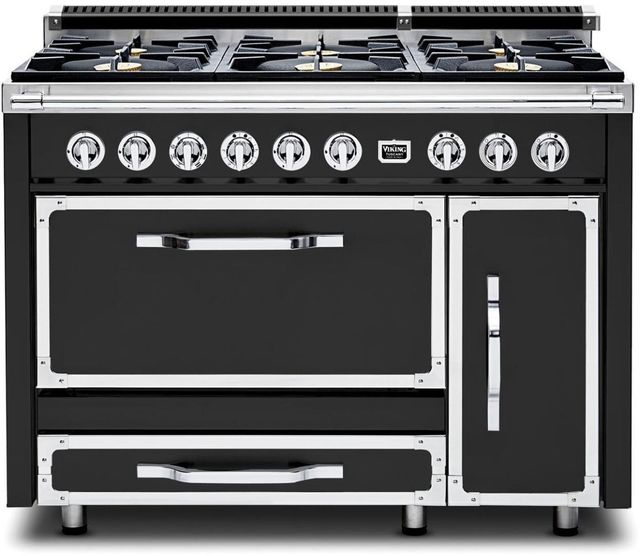 Viking® Tuscany 48" Cast Black Pro Style Dual Fuel Range-0